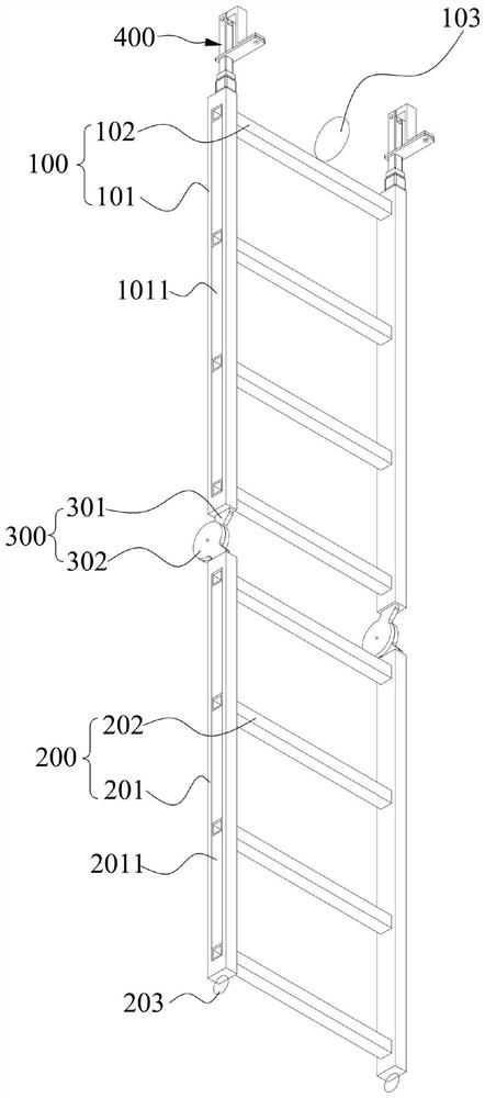 Power transmission line maintenance ladder stand