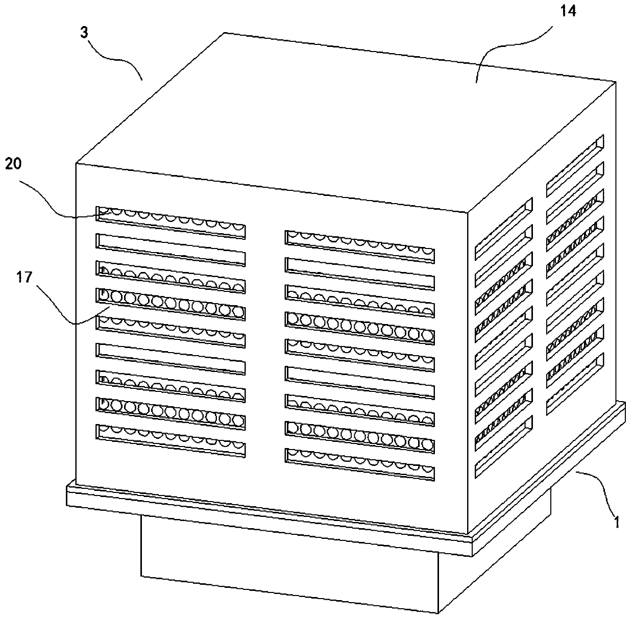 Cooking fume pollution treatment device used on roof