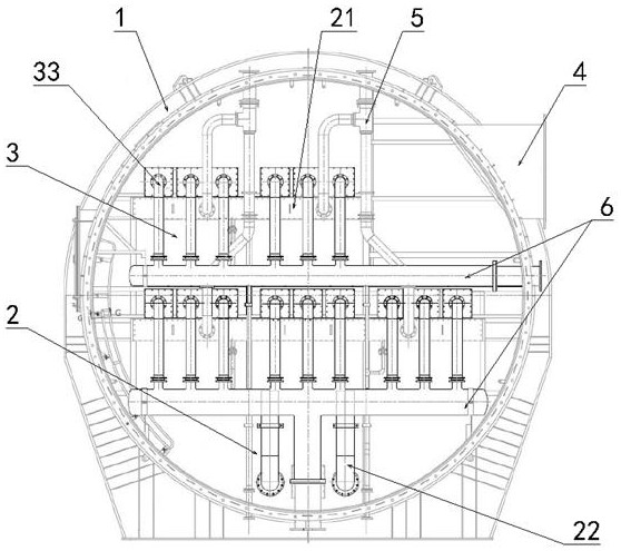 Falling film condenser of low-temperature multi-effect distillation seawater desalination system