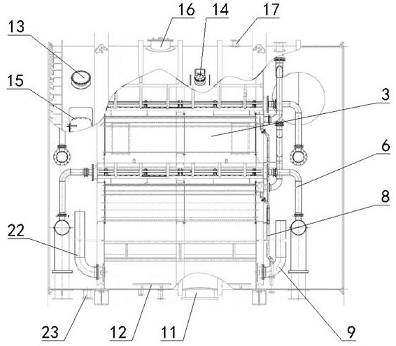 Falling film condenser of low-temperature multi-effect distillation seawater desalination system