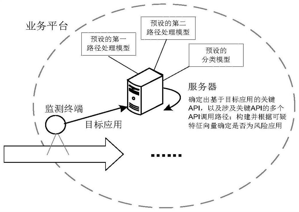 Risk application detection method and device and server