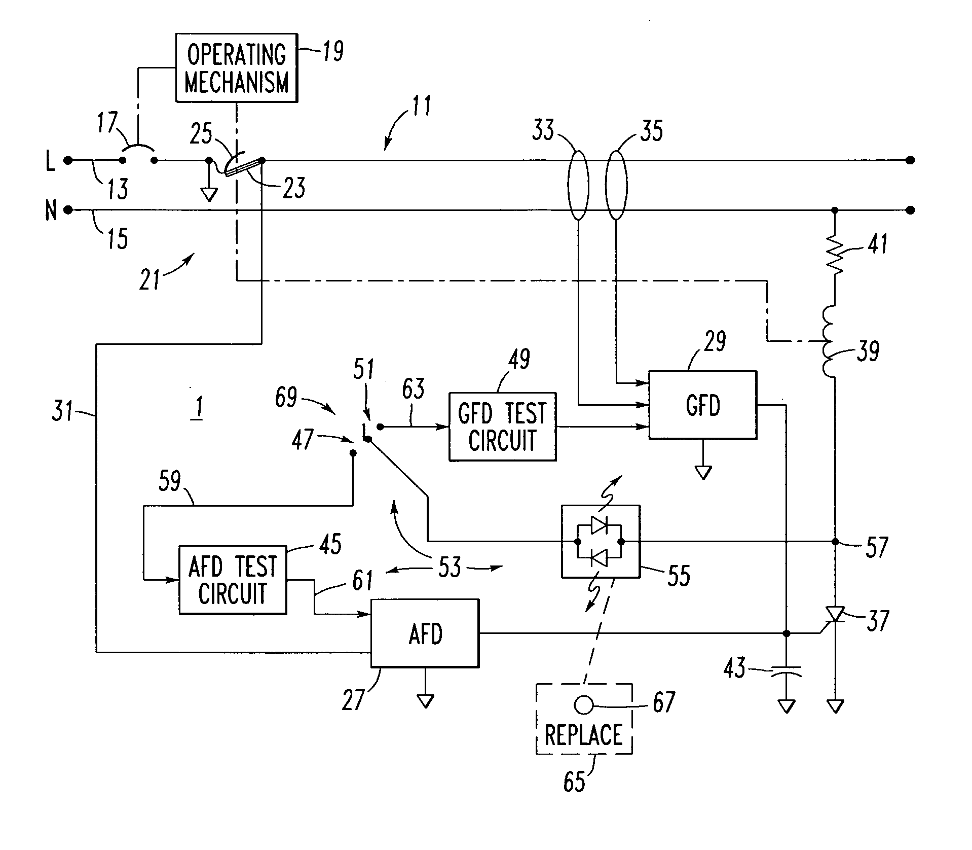 Circuit interrupter including arc fault test and/or ground fault test failure indicator