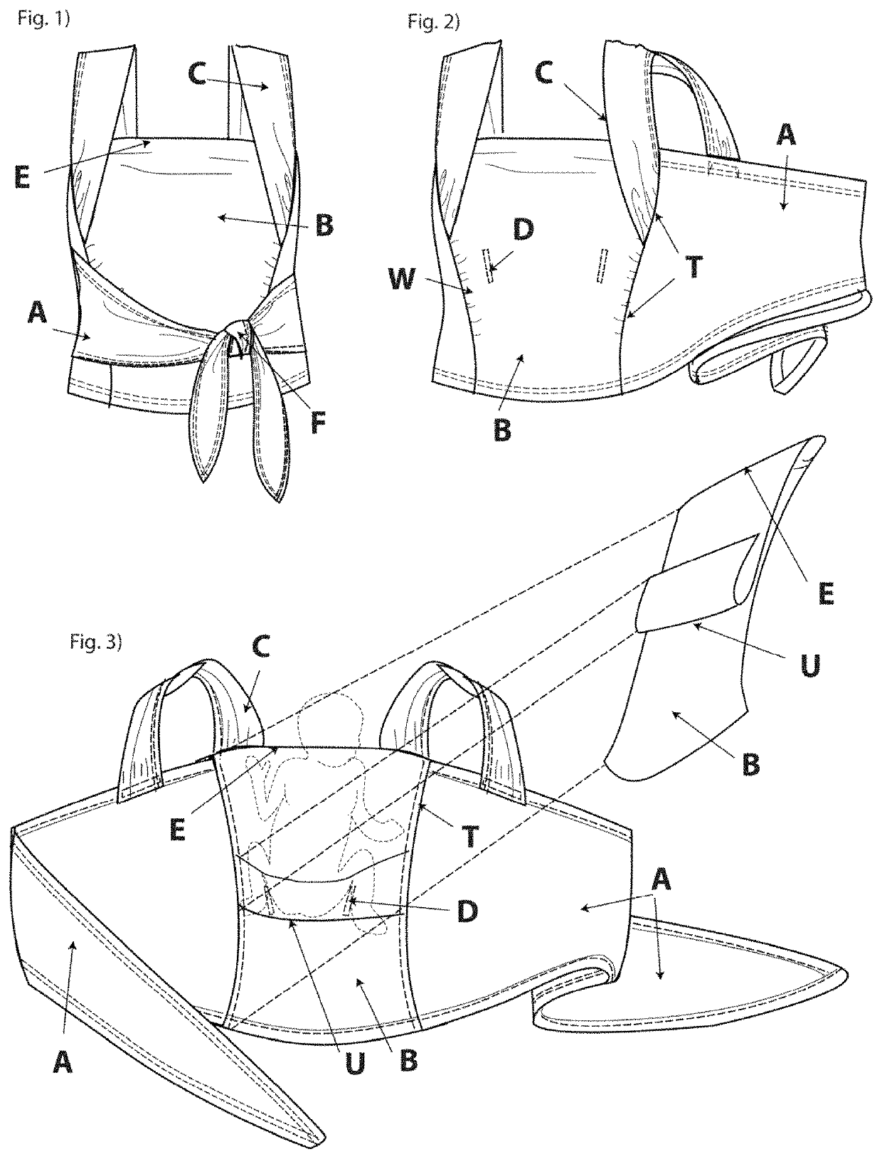 Undergarment for carrying a baby skin-to-skin