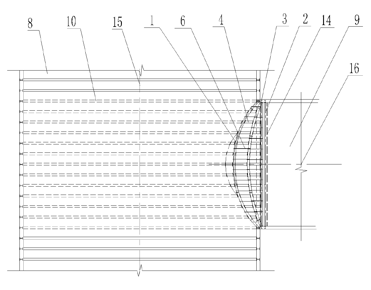 Joint steel frame supporting system for excavating auxiliary tunnel on main-tunnel arch wall and construction method of joint steel frame supporting system