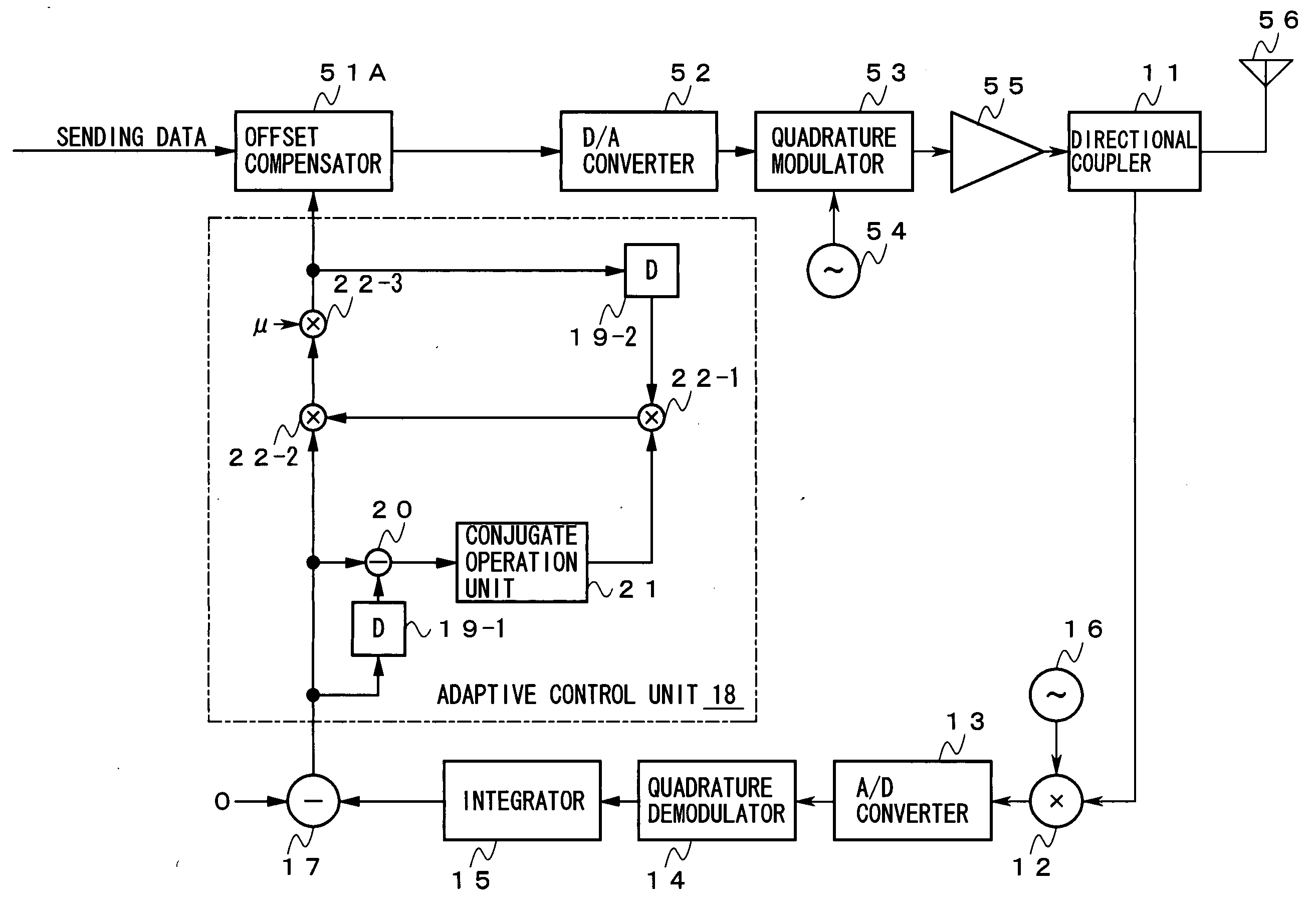 Offset compensation device