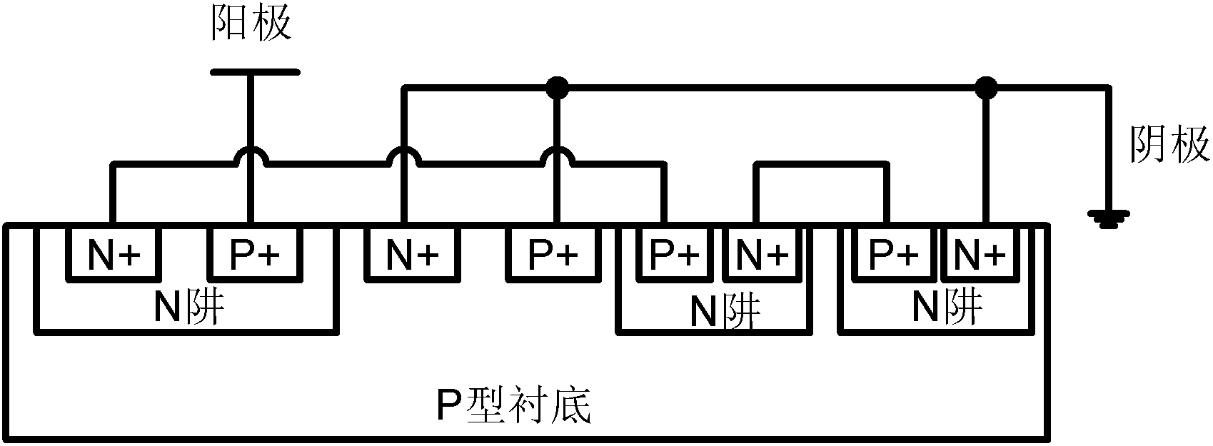 Controlled silicon device provided with secondary conductive path and triggered with help of diodes