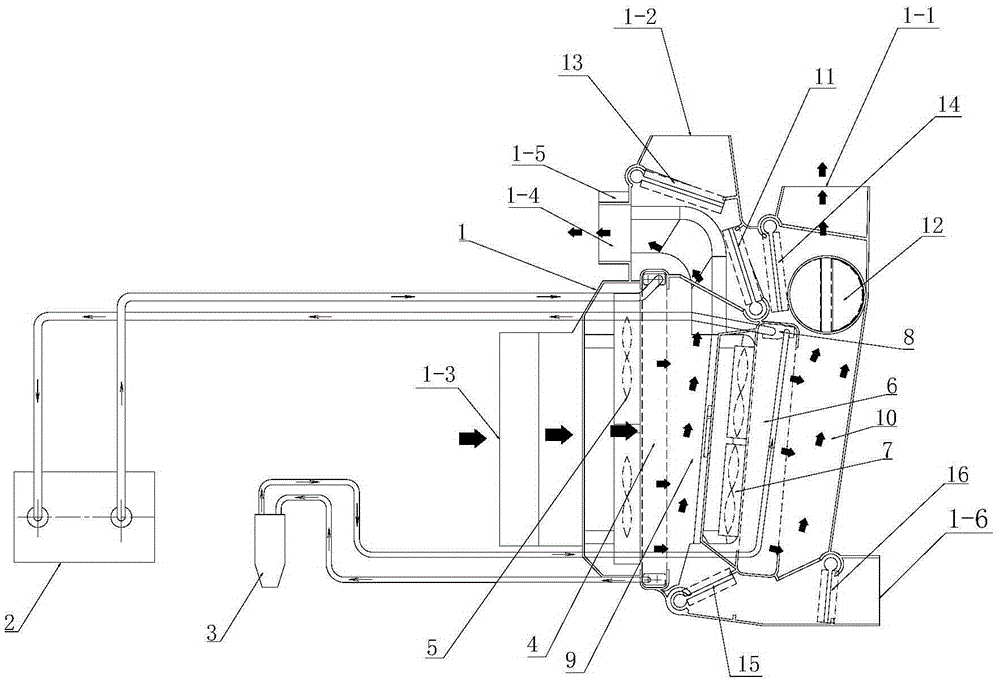 Vehicle heat pump air conditioning system with heating and refrigerating functions