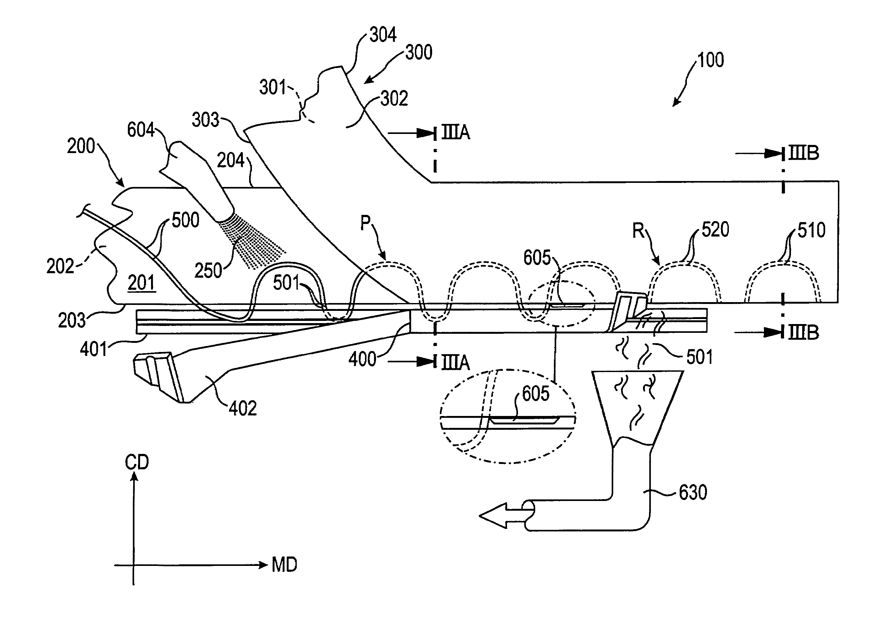 Method and apparatus for trimming material from a web