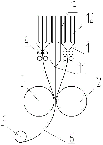 Preparation method of co-extruded plastic films different in melting point and special die head