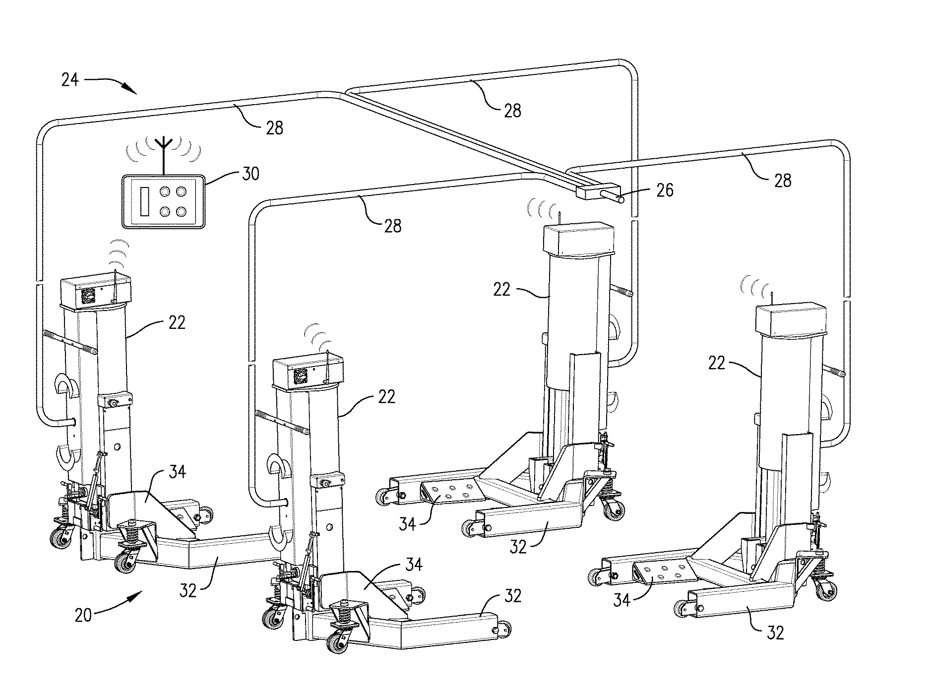 Electronically controlled wheel lift system