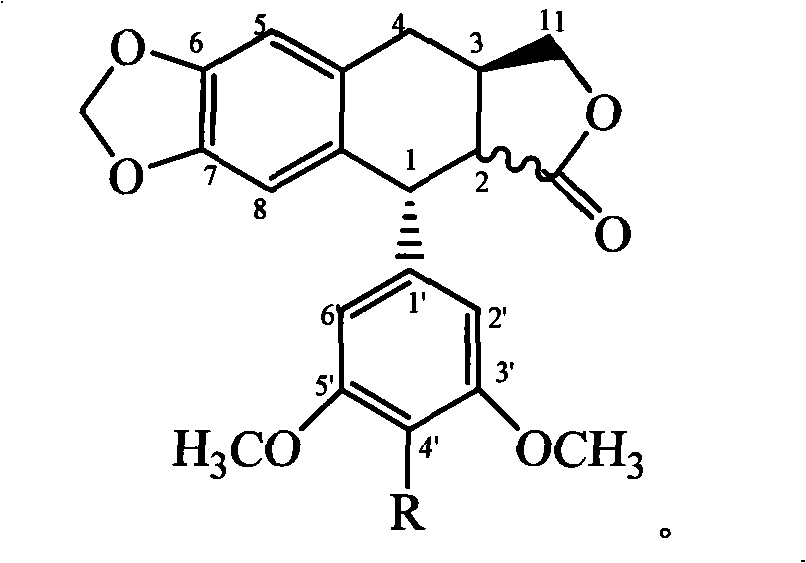 4'-podophyllotoxin demethyl deoxidated aromatic ester, substituted benzene sulfonate, ether derivative and use in plant source pesticide preparation