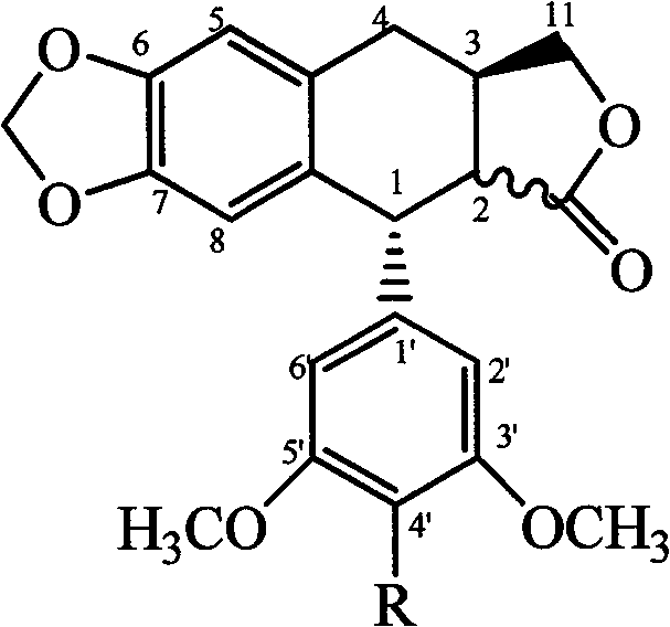 4'-podophyllotoxin demethyl deoxidated aromatic ester, substituted benzene sulfonate, ether derivative and use in plant source pesticide preparation