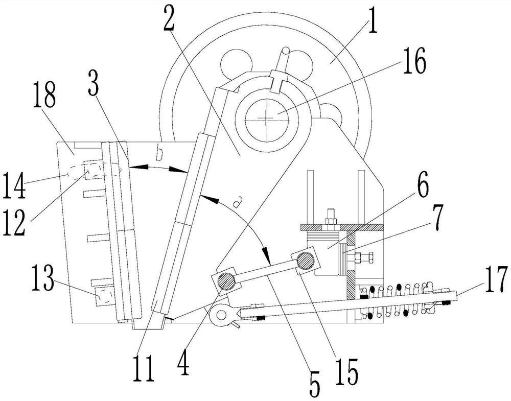 Clean jaw crusher with discharging granularity being adjustable and adjusting method of clean jaw crusher