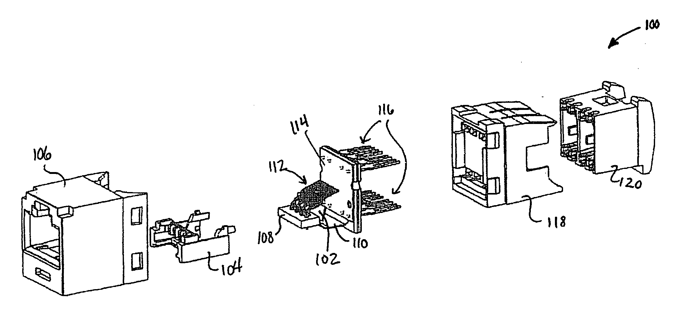 Communications connector with flexible printed circuit board