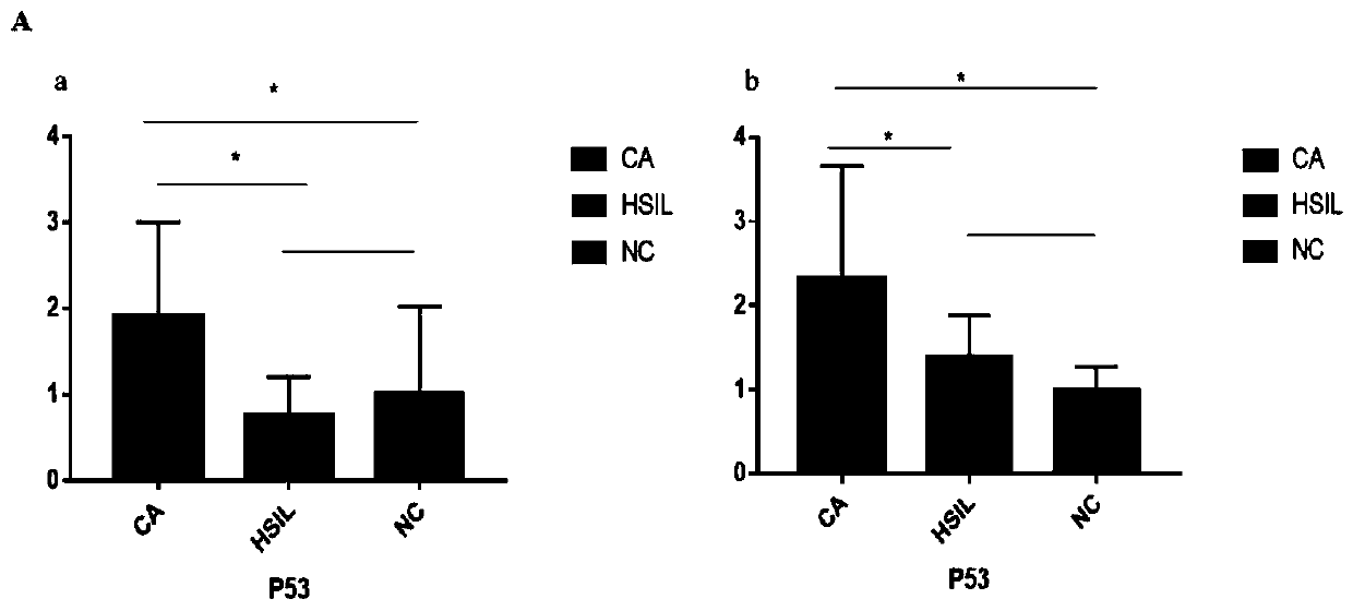 Cervical cancer staging method based on cervical exfoliated cell gene detection, and detection kit