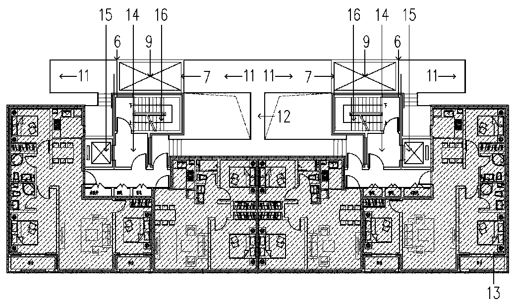 High-rise residential district and construction method thereof