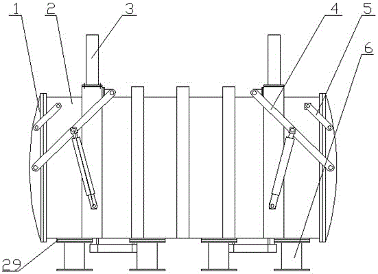 A molding device for splicing and compounding cracked stone materials