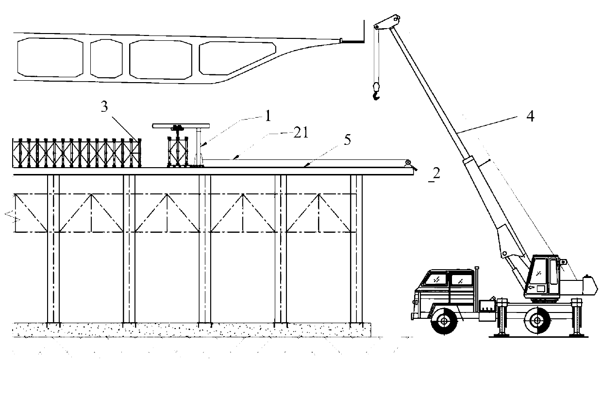 Bailey beam support dismantling device and Bailey beam support dismantling method