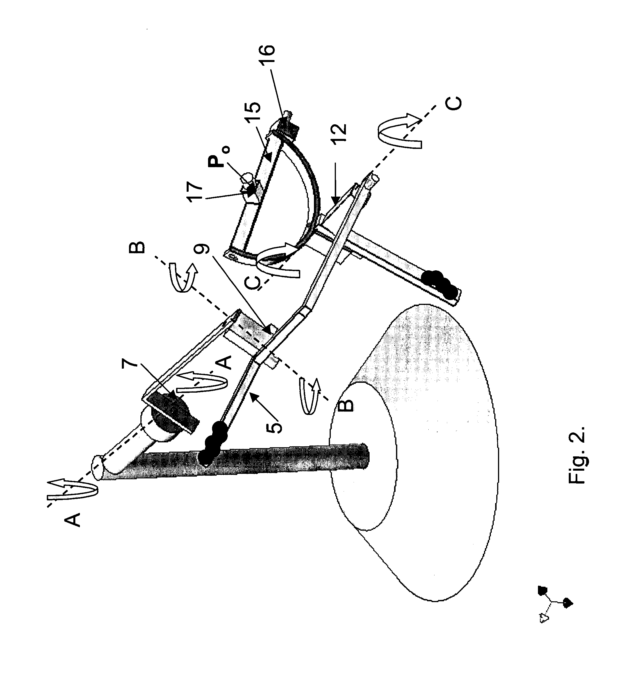 Device and process for manipulating real and virtual objects in three-dimensional space