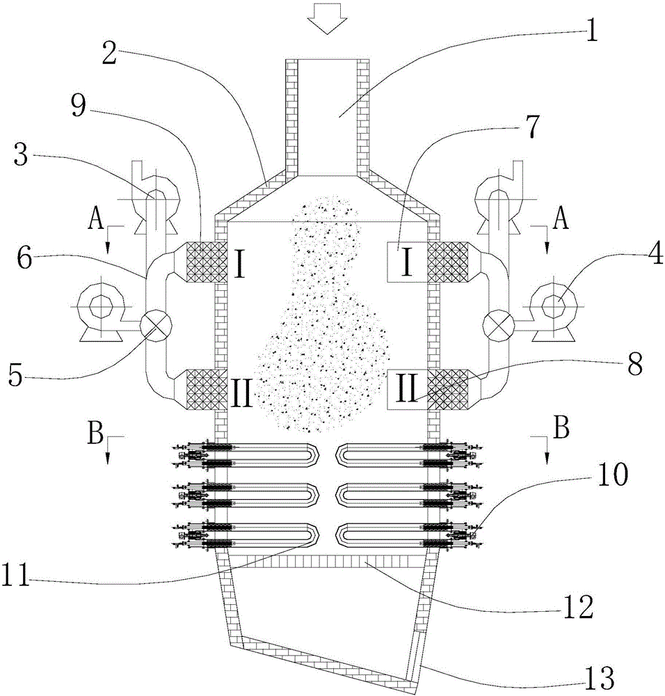 Radiant tube garbage incinerator