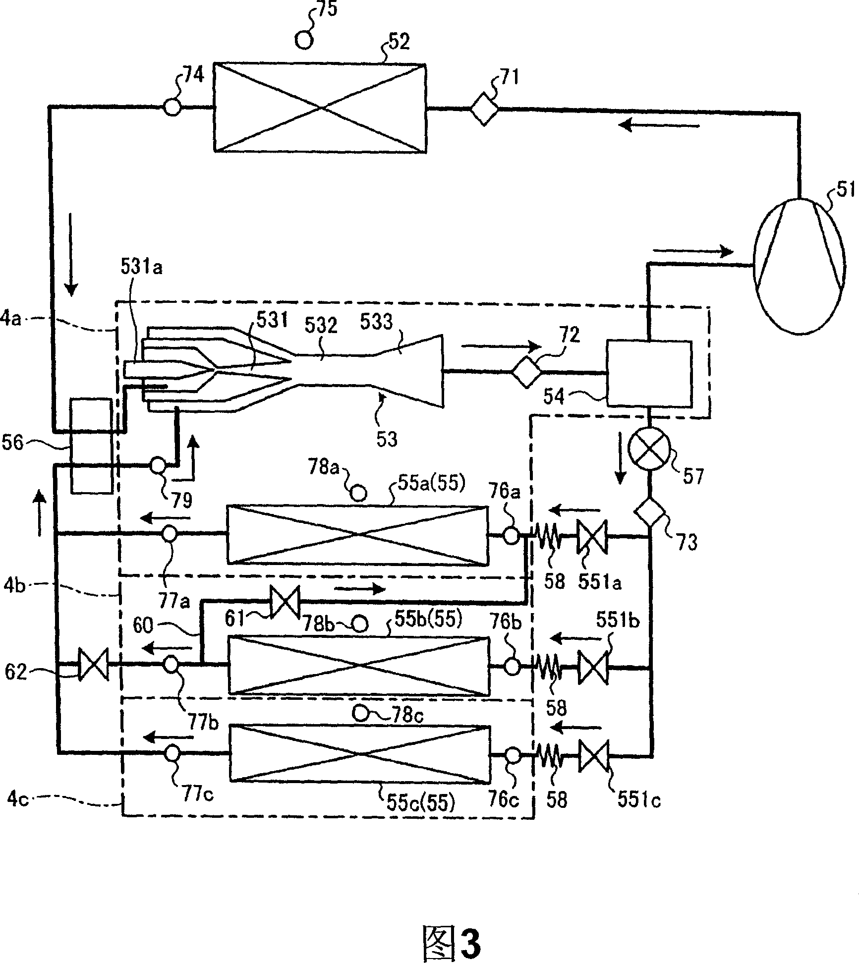 Cold-producing medium loop