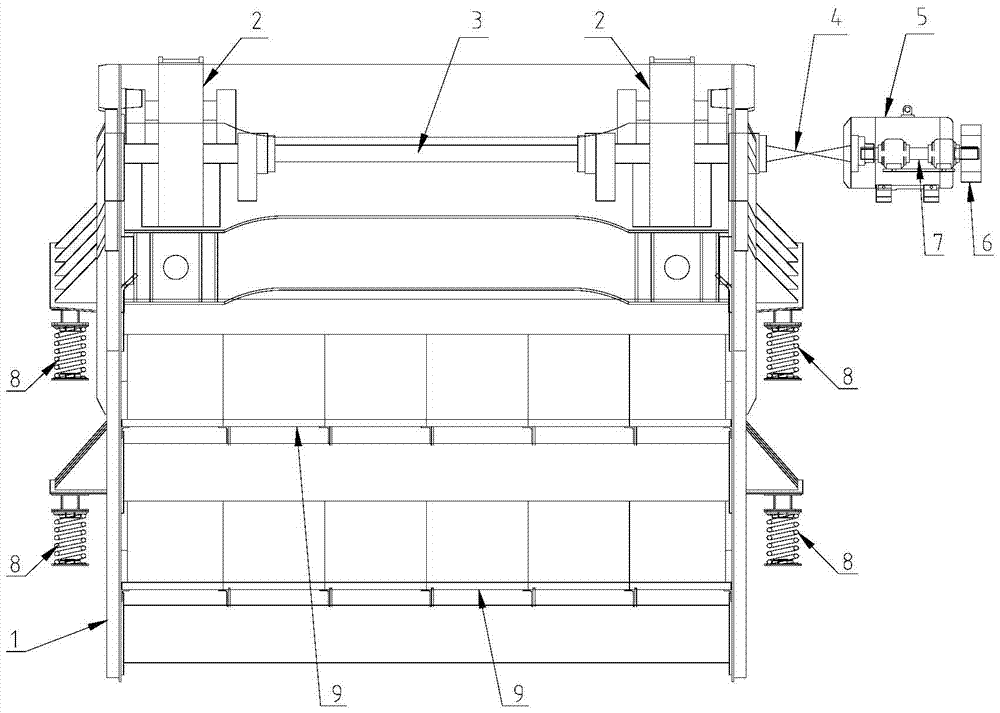 Linear double-layer banana screen for mineral screening