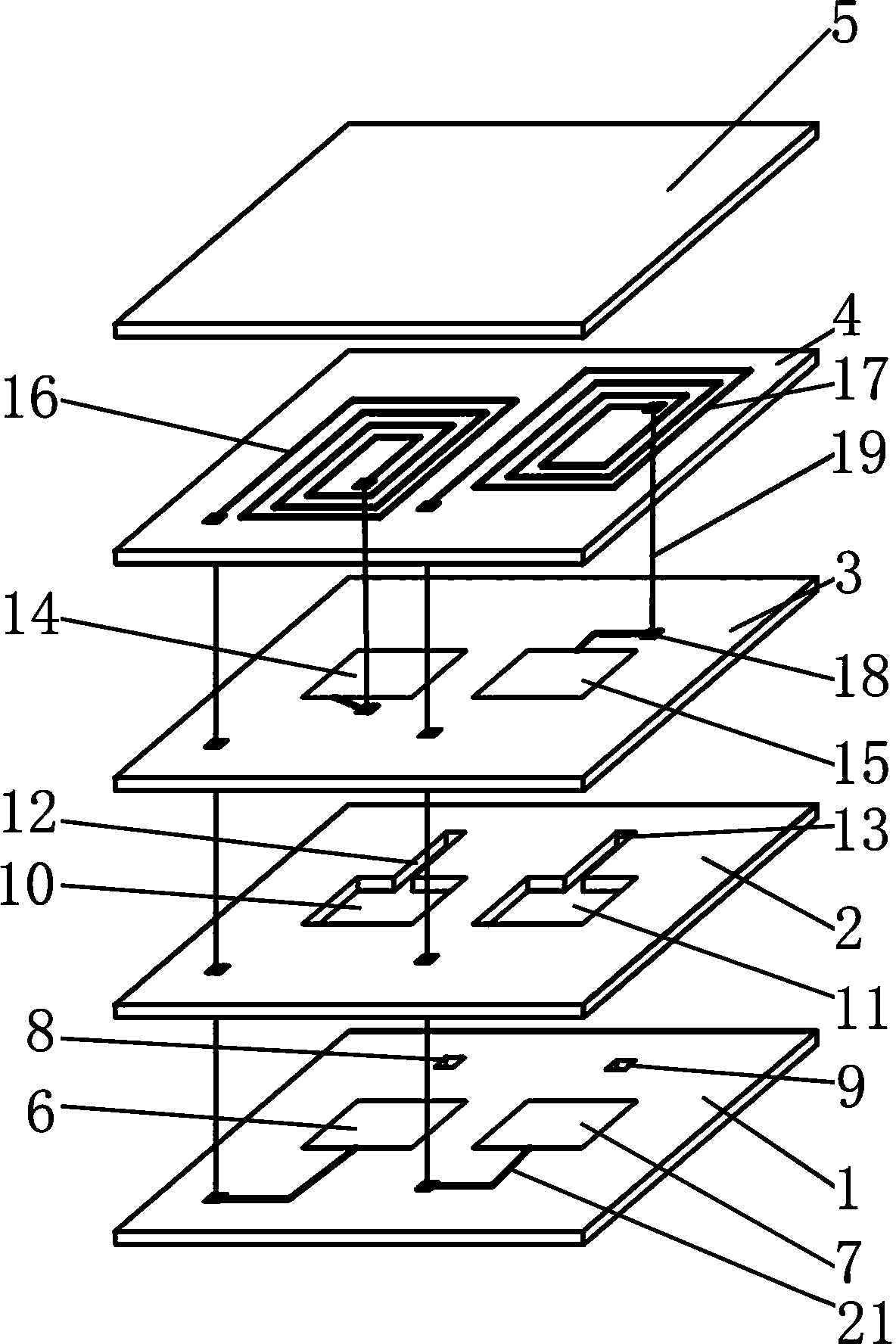 Wireless passive high-temperature pressure sensor with temperature compensation and temperature compensation algorithm thereof