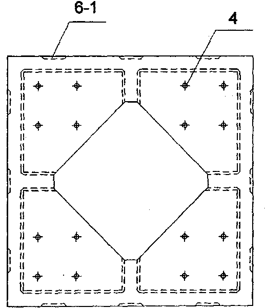 Prefabricated precast concrete tower crane foundation in the shape of bolt connecting box