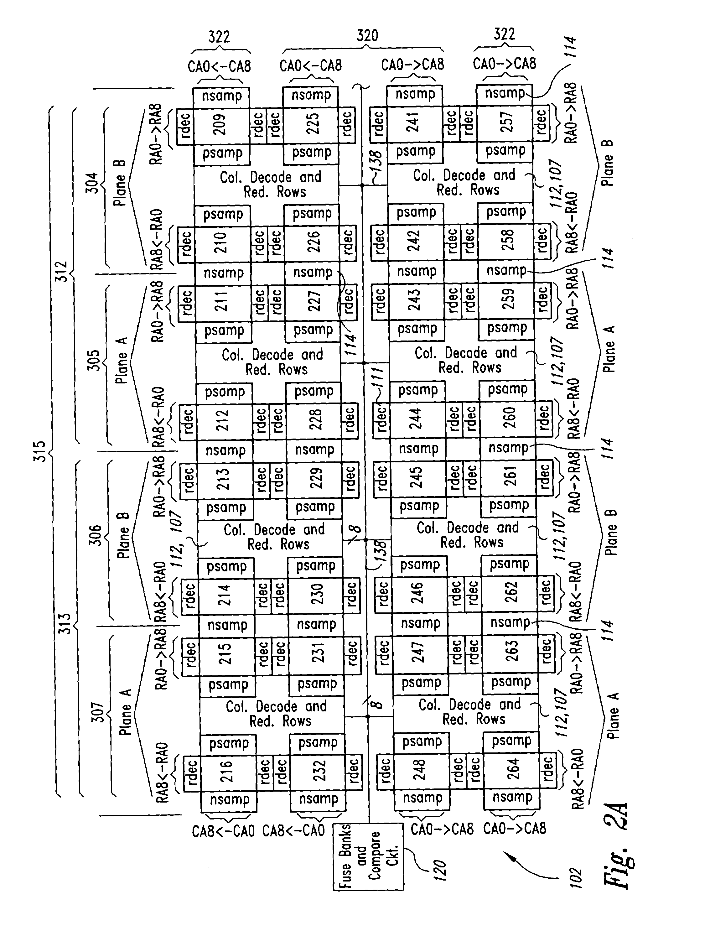 Layout for a semiconductor memory device having redundant elements