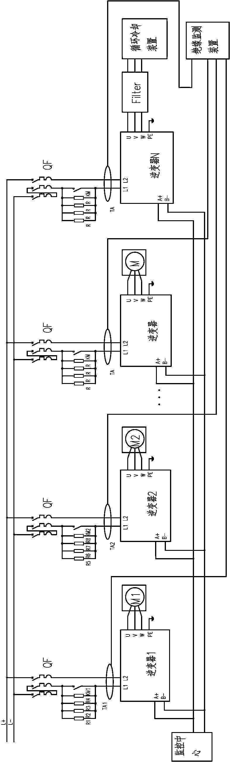 A marine liquid-cooled multi-inverter control system