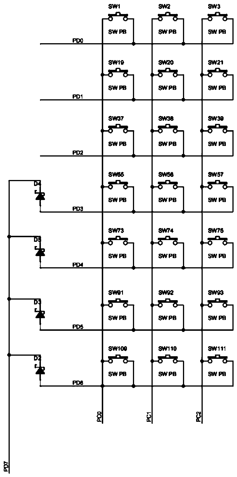 Key identification method and system of matrix keyboard