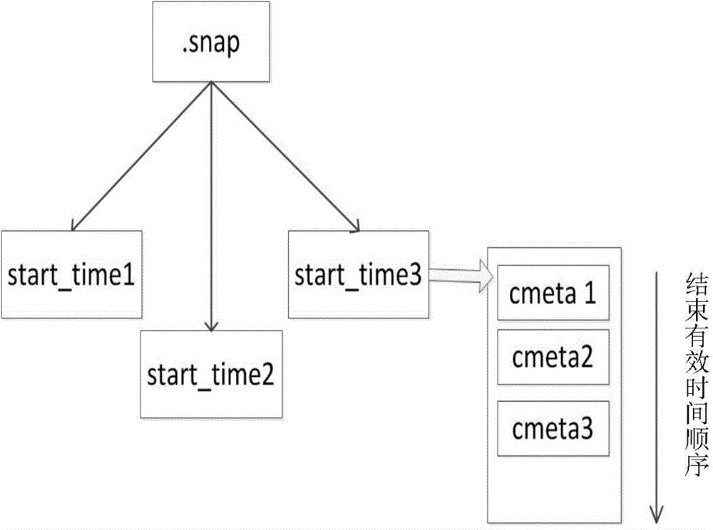 Metadata snap storage and access method in distributed file system