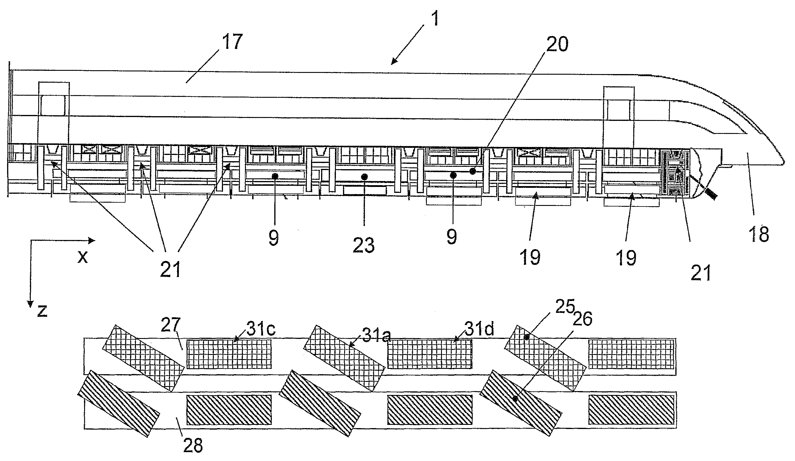 Vehicle having an eddy current brake for a rail-borne transportation system, and a transportation system which is operated therewith, in particular a magnetic levitation train