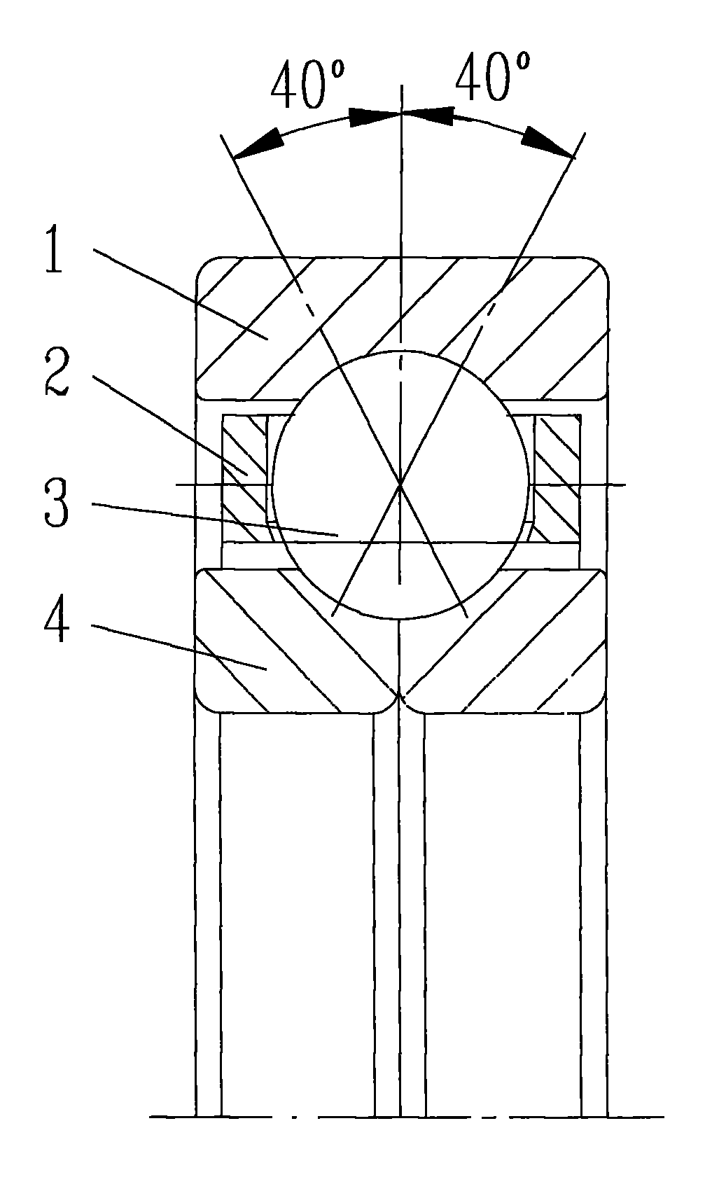 New four-point contact ball bearing