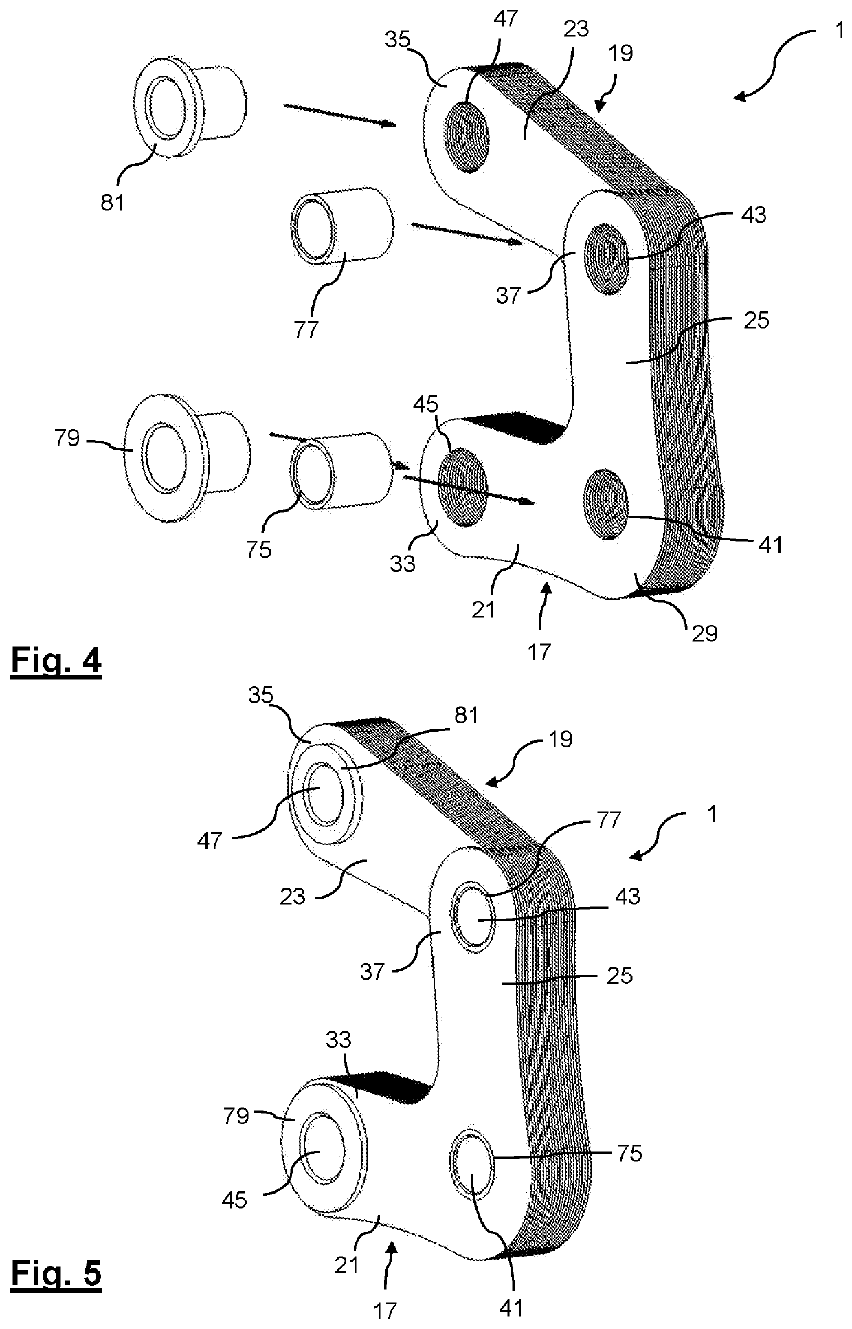 Connection assembly for transmitting loads between two wing elements