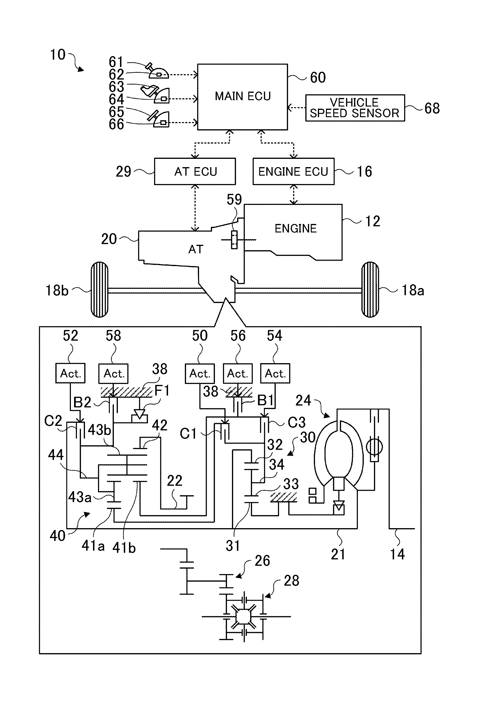 Automatic transmission control device