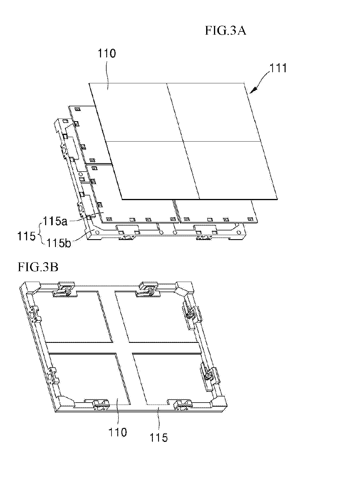 Tiled display device and tiling apparatus therefor