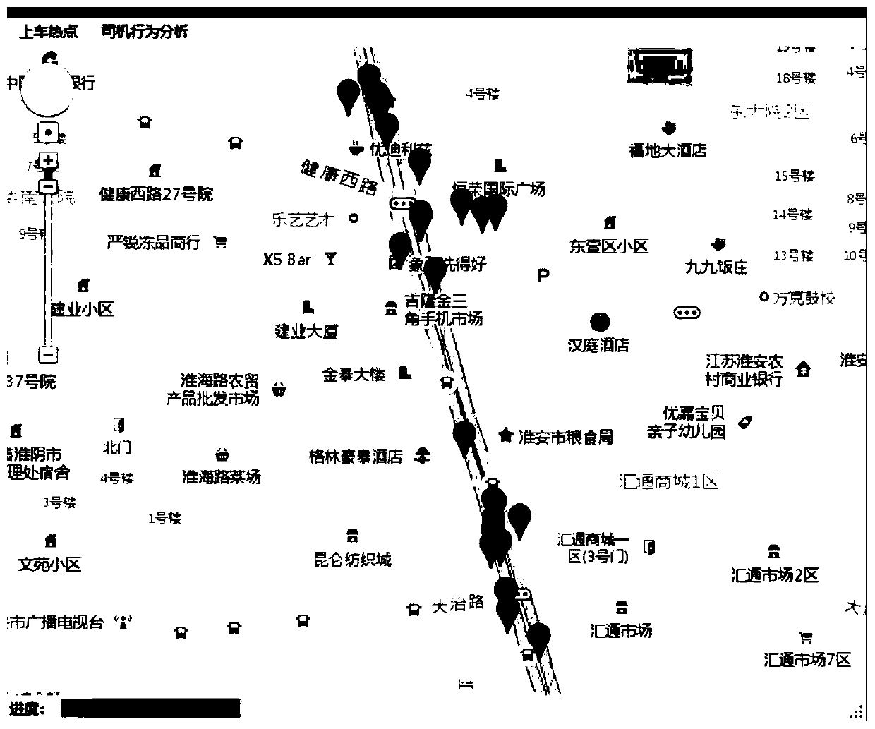 Road congestion recognition visualization method based on DBSCAN+