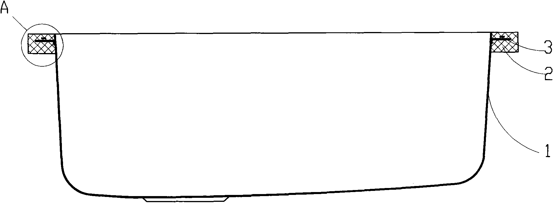 Embedded water tank and processing method thereof