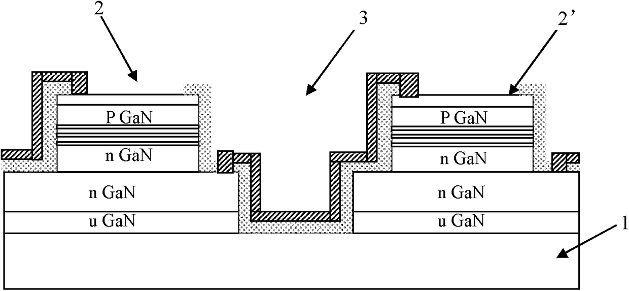 A high-power array LED chip surface heat dissipation structure and manufacturing method