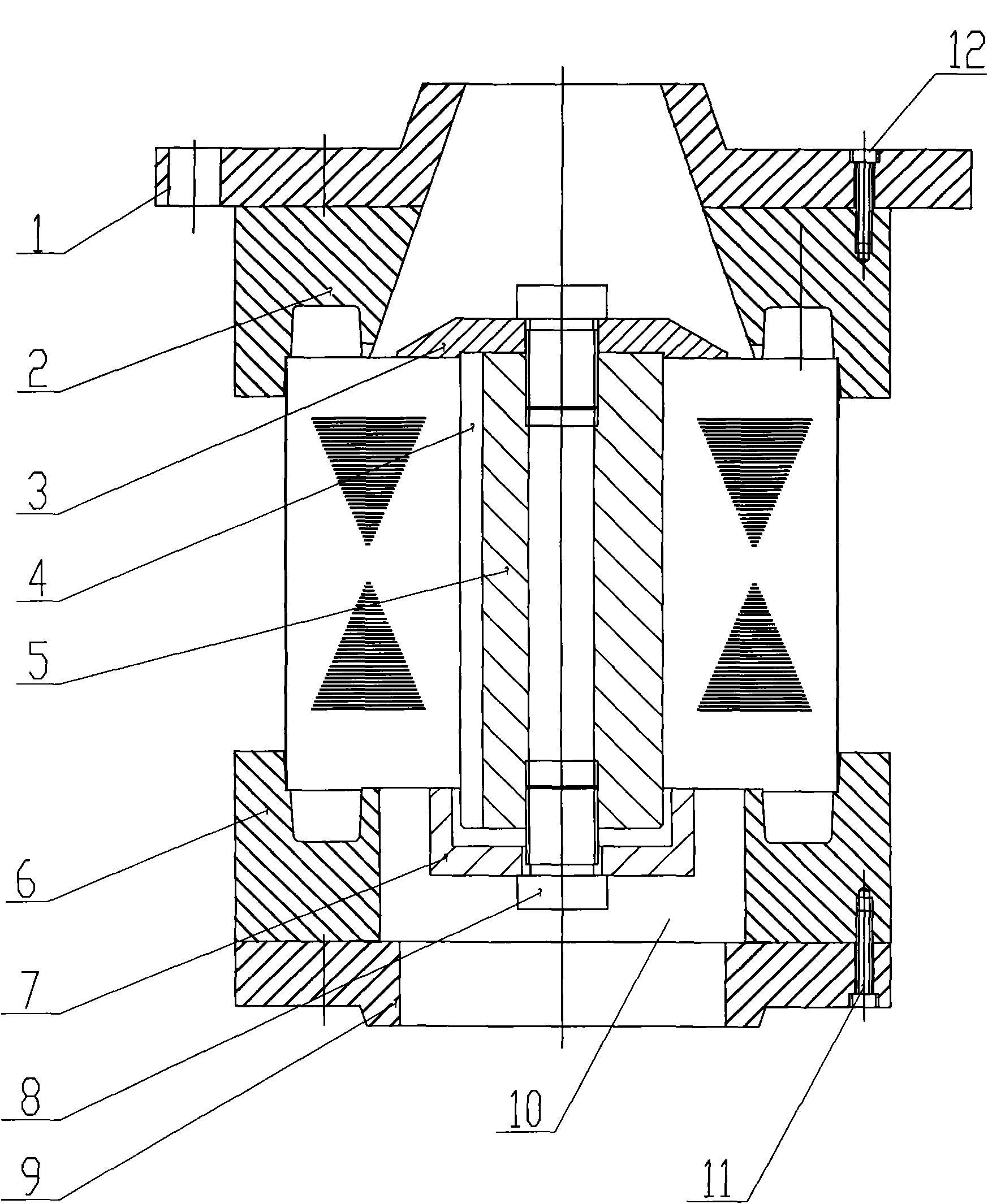 Centrifugal cast-aluminum die of electrical machine rotor