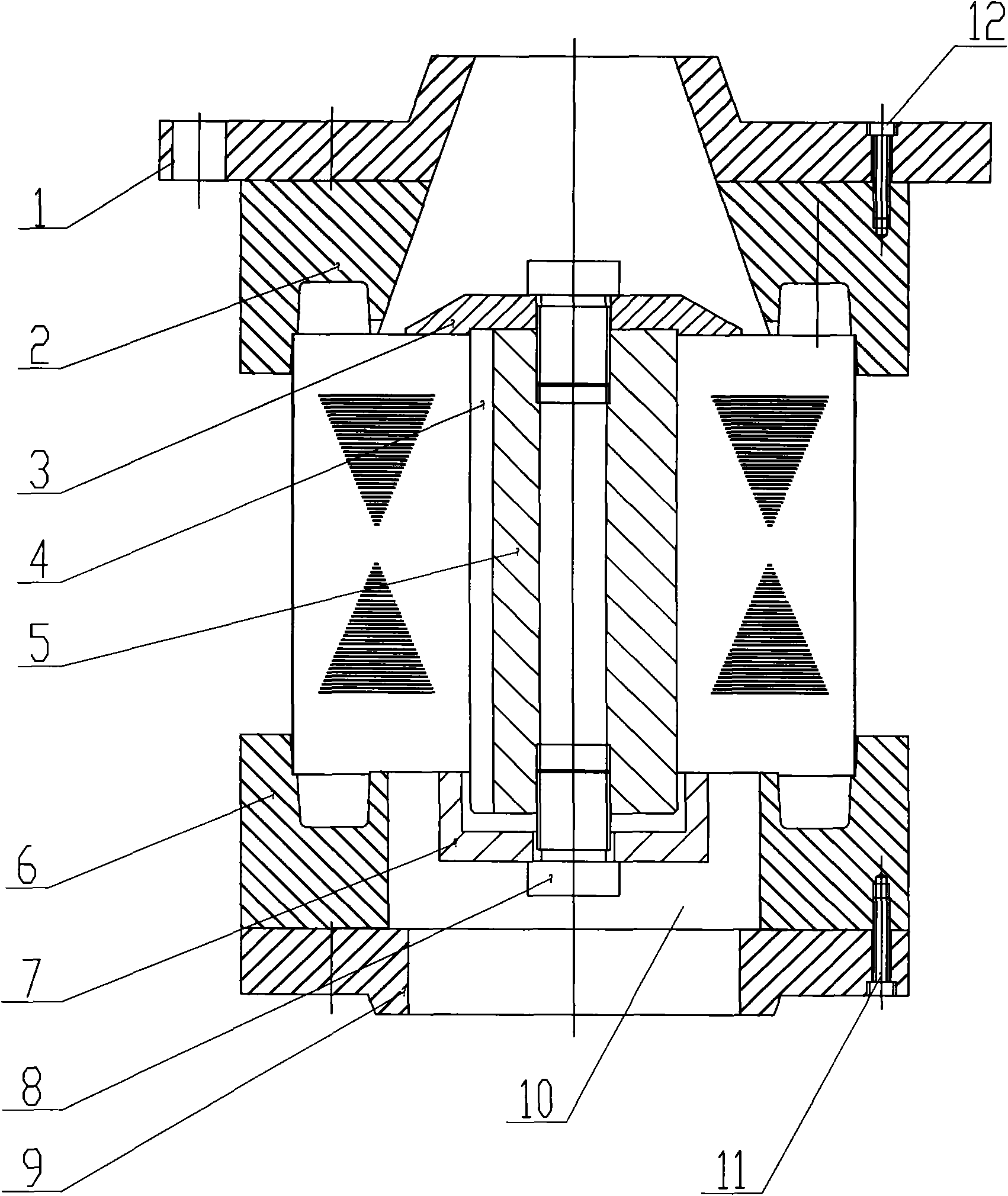 Centrifugal cast-aluminum die of electrical machine rotor