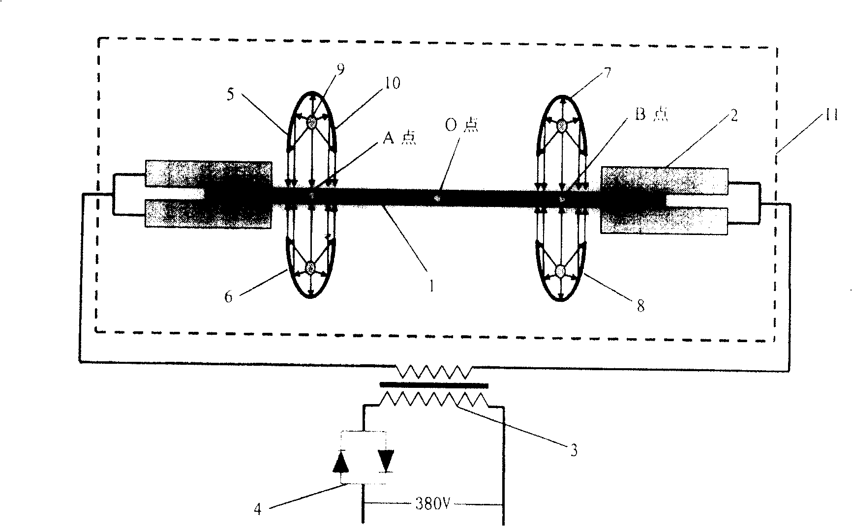 Method for eliminating temperature gradient in metal strip sample heat treatment test