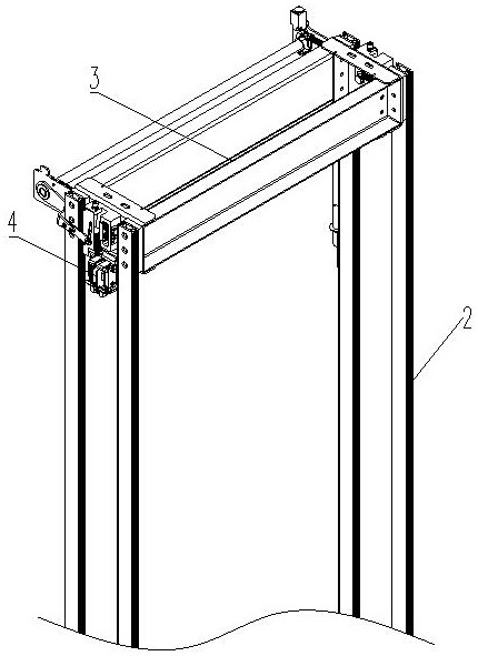 An elevator gantry