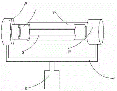 Aspirator on embroidery machine frame