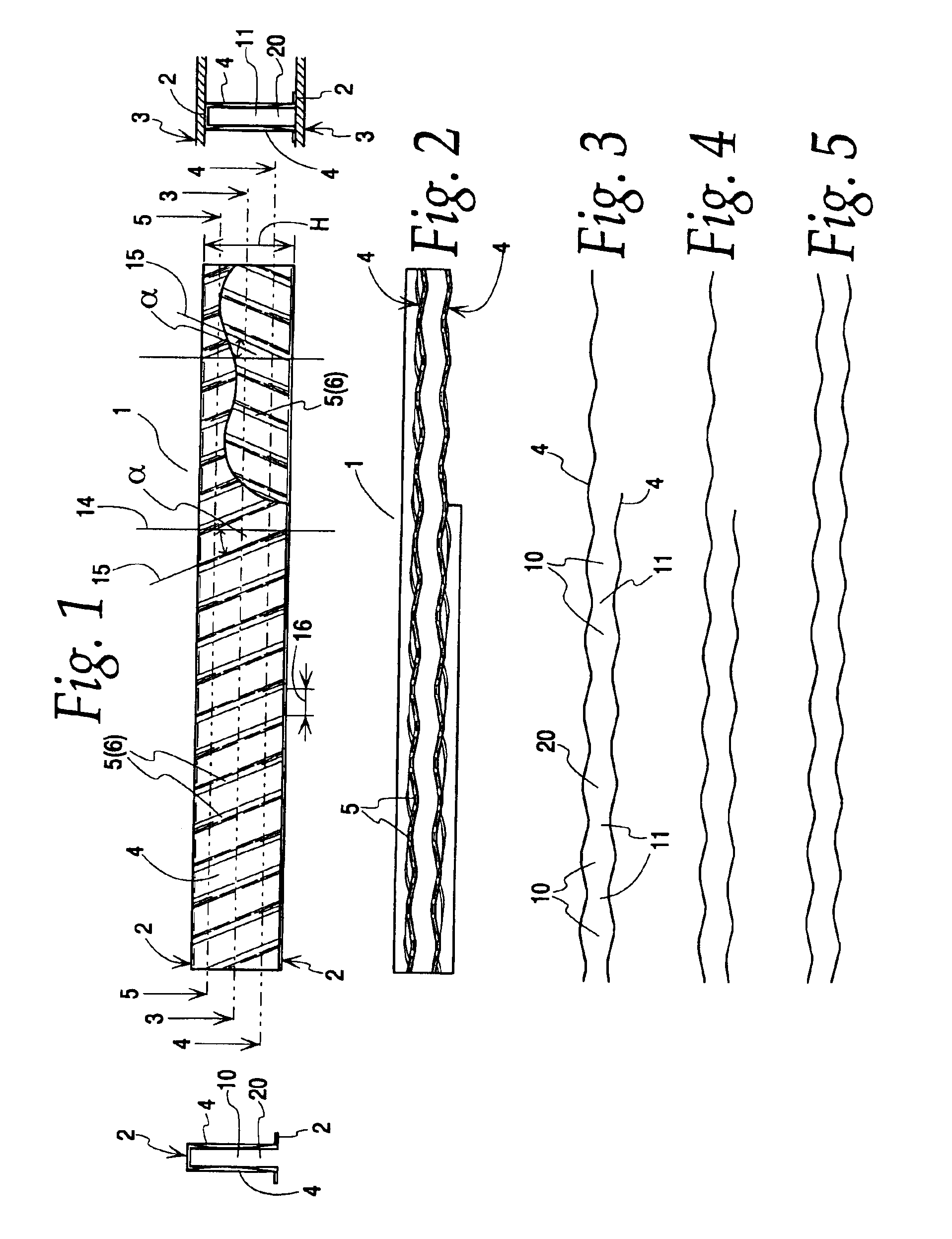 Corrugated heat exchange element