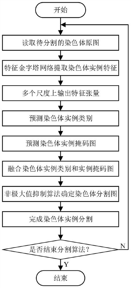 Cross chromosome image instance segmentation method based on chromosome trisection feature point positioning