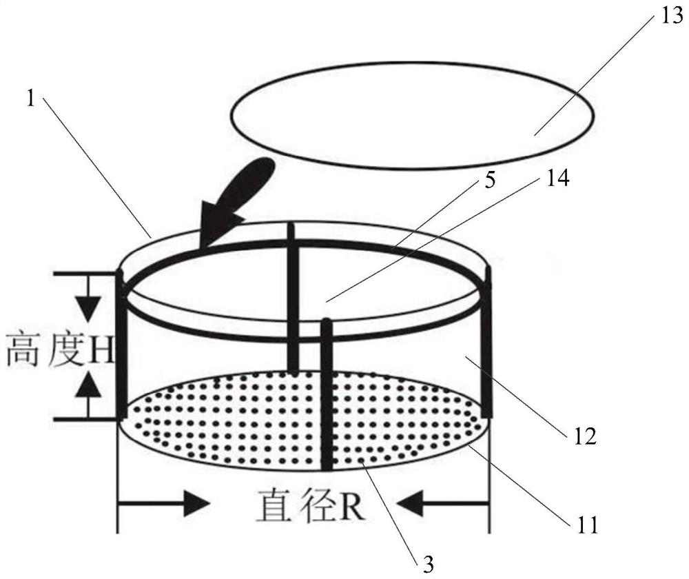 Rock debris sample containing device and rock debris casting slice making method using same