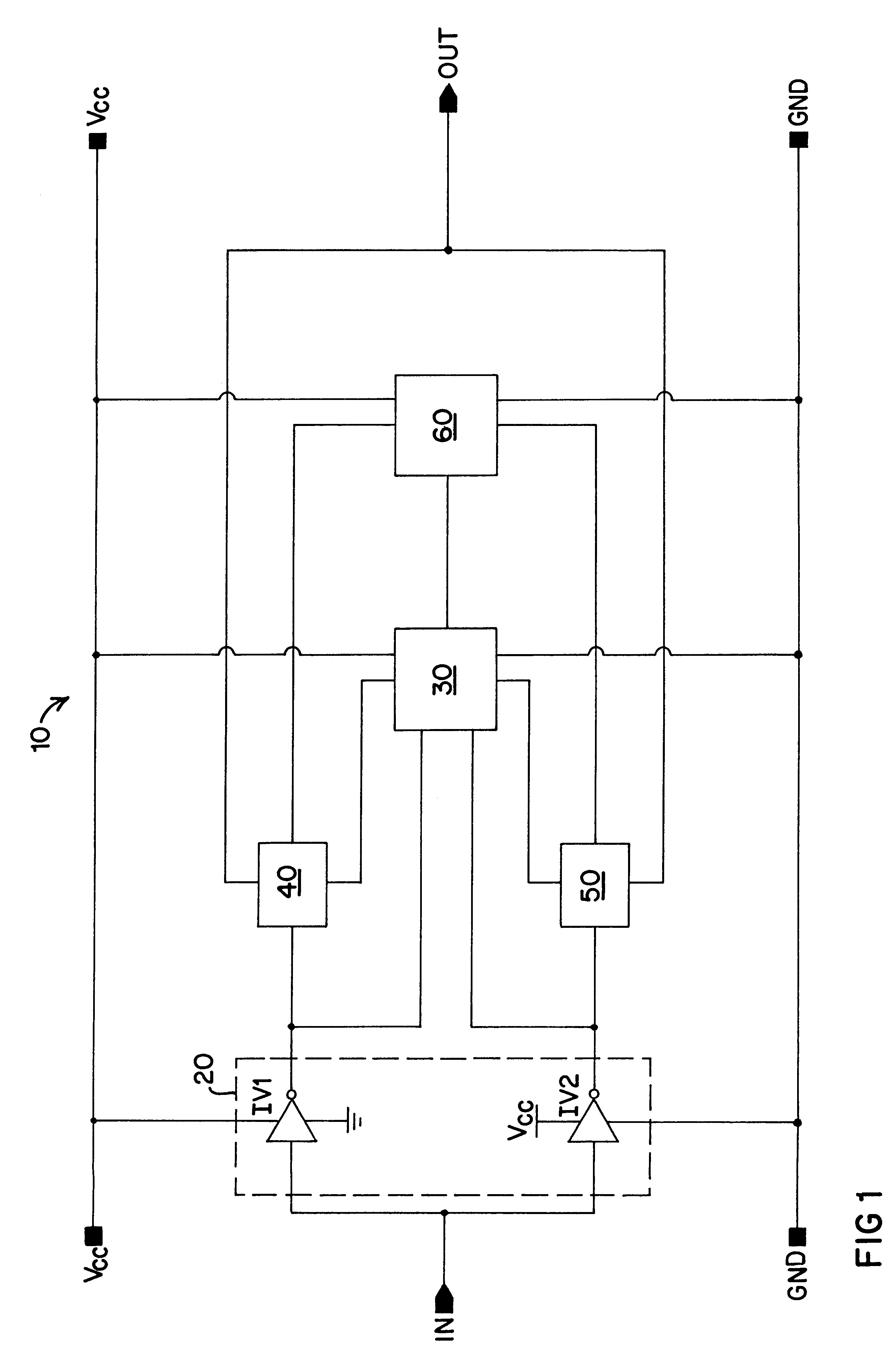 Circuit for dynamic switching of a buffer threshold