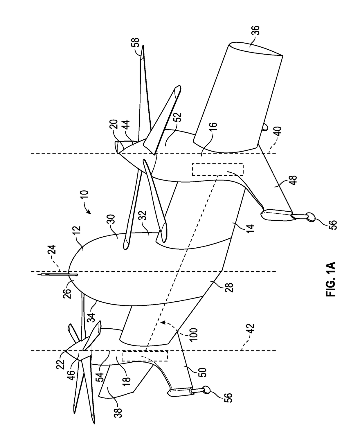 Vertical take-off and landing aircraft with hybrid power and method